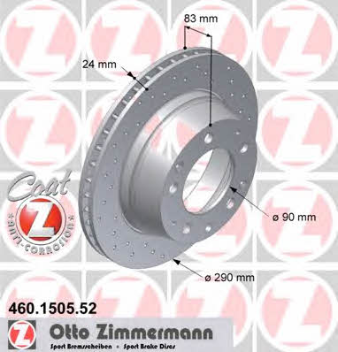 Otto Zimmermann 460.1505.52 Brake disc 460150552
