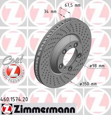 Otto Zimmermann 460.1574.20 Front brake disc ventilated 460157420