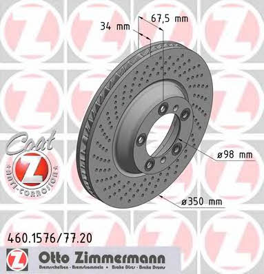 Otto Zimmermann 460.1577.20 Front brake disc ventilated 460157720