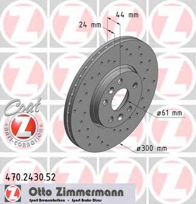 Otto Zimmermann 470.2430.52 Front brake disc ventilated 470243052