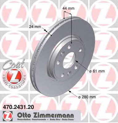 Otto Zimmermann 470.2431.20 Brake disc 470243120