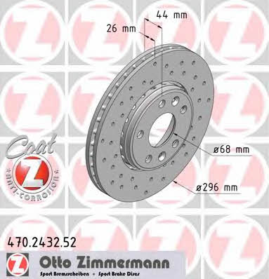 Otto Zimmermann 470.2432.52 Front brake disc ventilated 470243252