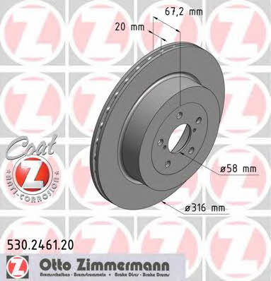 Otto Zimmermann 530.2461.20 Brake disc 530246120