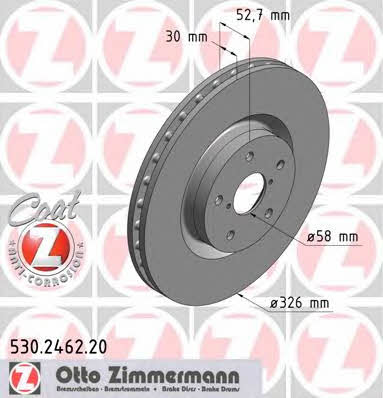 Otto Zimmermann 530.2462.20 Front brake disc ventilated 530246220