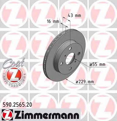 Otto Zimmermann 590.2565.20 Brake disc 590256520