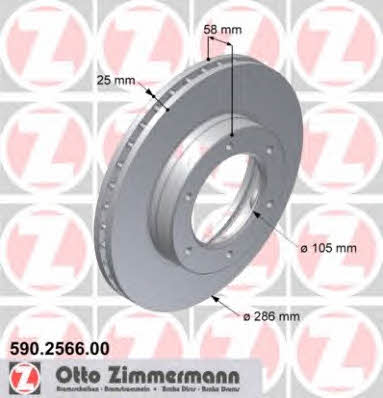 Otto Zimmermann 590.2566.00 Front brake disc ventilated 590256600