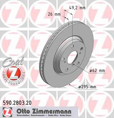 Otto Zimmermann 590.2803.20 Front brake disc ventilated 590280320