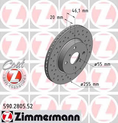 Otto Zimmermann 590.2805.52 Brake disc 590280552