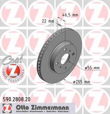 Otto Zimmermann 590.2808.20 Front brake disc ventilated 590280820
