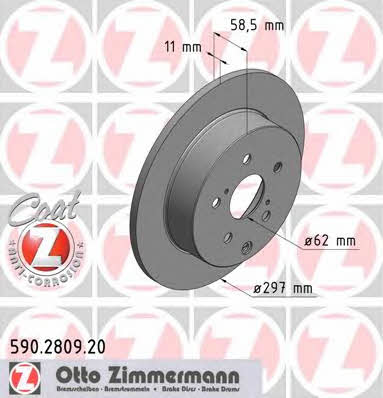 Otto Zimmermann 590.2809.20 Brake disc 590280920