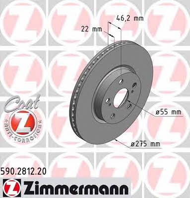 Otto Zimmermann 590.2812.20 Front brake disc ventilated 590281220