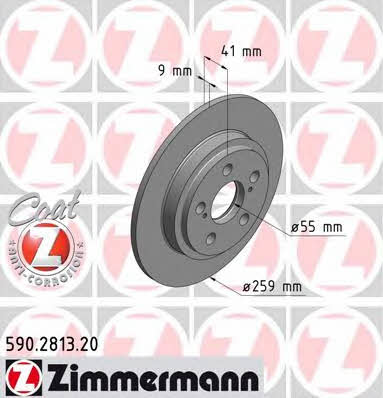 Otto Zimmermann 590.2813.20 Rear brake disc, non-ventilated 590281320