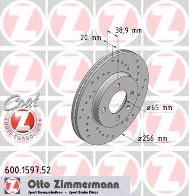 Otto Zimmermann 600.1597.52 Front brake disc ventilated 600159752