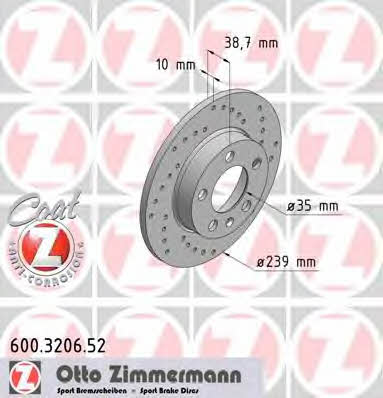 Otto Zimmermann 600.3206.52 Brake disc 600320652