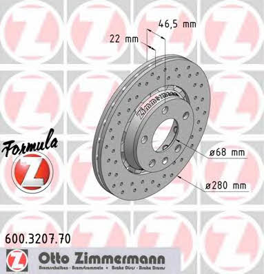 Otto Zimmermann 600.3207.70 Front brake disc ventilated 600320770