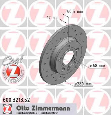 Otto Zimmermann 600.3213.52 Brake disc 600321352