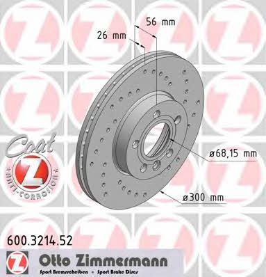 Otto Zimmermann 600.3214.52 Brake disc 600321452