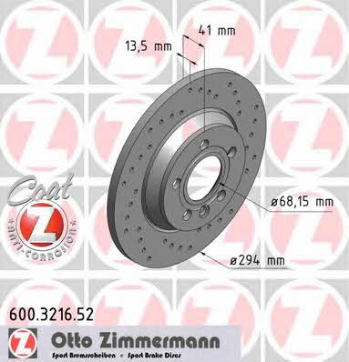 Otto Zimmermann 600.3216.52 Brake disc 600321652