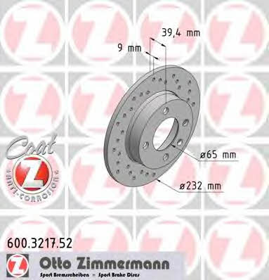 Otto Zimmermann 600.3217.52 Brake disc 600321752
