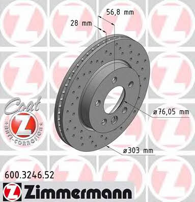 Otto Zimmermann 600.3246.52 Brake disc 600324652
