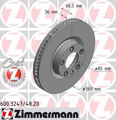 Front vented brake disc Otto Zimmermann 600.3247.20