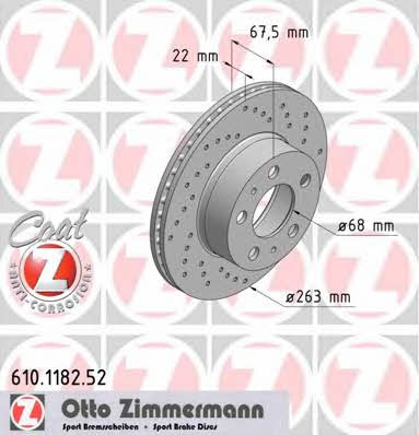 Otto Zimmermann 610.1182.52 Brake disc 610118252