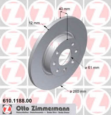 Otto Zimmermann 610.1188.00 Brake disc 610118800