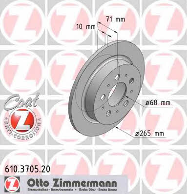 Otto Zimmermann 610.3705.20 Brake disc 610370520