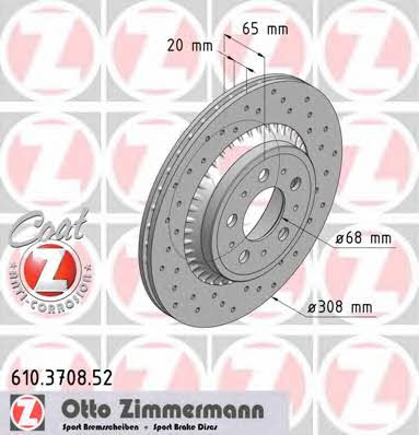 Otto Zimmermann 610.3708.52 Brake disc 610370852