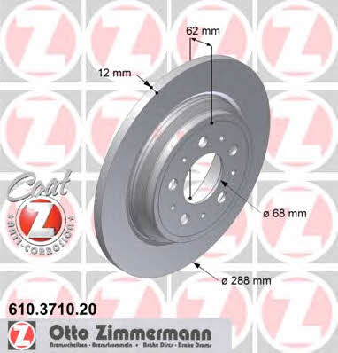 Otto Zimmermann 610.3710.20 Brake disc 610371020