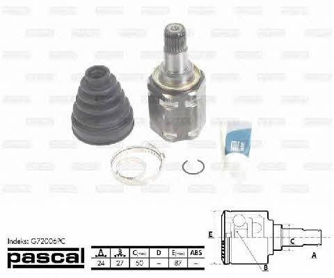 Pascal G72006PC Constant Velocity Joint (CV joint), internal, set G72006PC