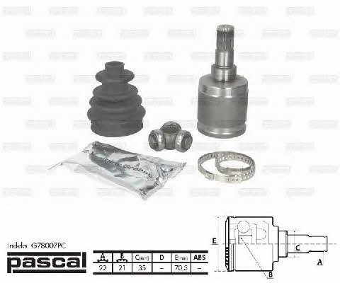 Pascal G78007PC Constant Velocity Joint (CV joint), inner left, set G78007PC