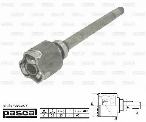 Pascal G8F006PC CV joint (CV joint), inner right, set G8F006PC