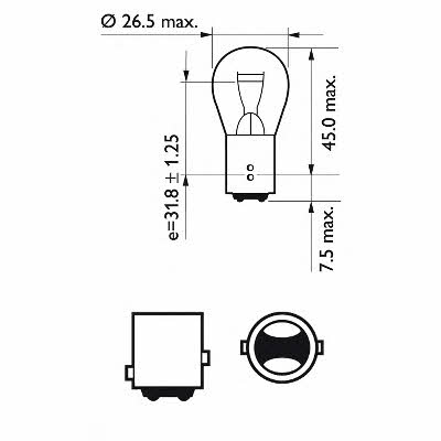 Glow bulb P21/5W 12V 21/5W Philips 12499LLECOCP