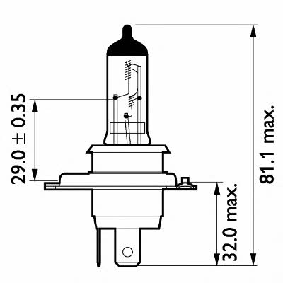 Halogen lamp Philips Masterduty 24V H4 75&#x2F;70W Philips 13342MDC1