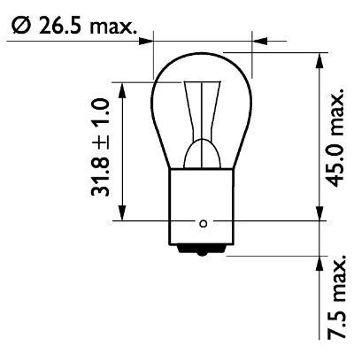 Glow bulb P21W 24V 21W Philips 13498CP