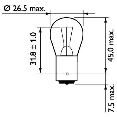 Glow bulb P21W 24V 21W Philips 13498MDCP