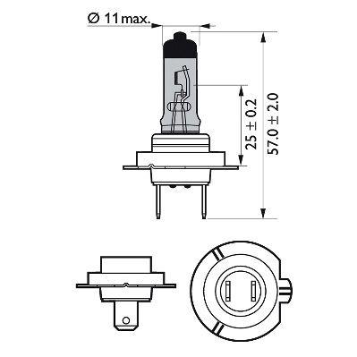 Philips 12972BVUBW Halogen lamp Philips Bluevision Ultra 12V H7 55W 12972BVUBW