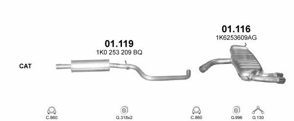Polmostrow POLMO06279 Exhaust system POLMO06279