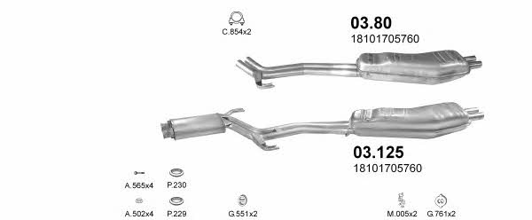  POLMO00128 Exhaust system POLMO00128