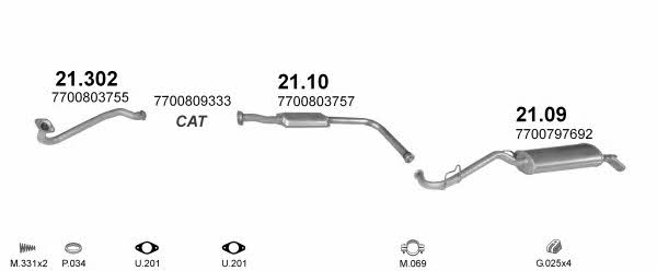  POLMO08115 Exhaust system POLMO08115