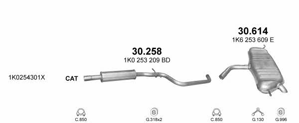  POLMO90013 Exhaust system POLMO90013