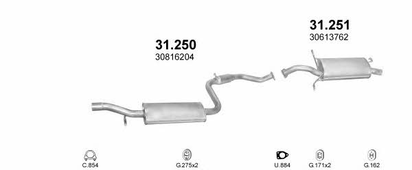  POLMO30074 Exhaust system POLMO30074