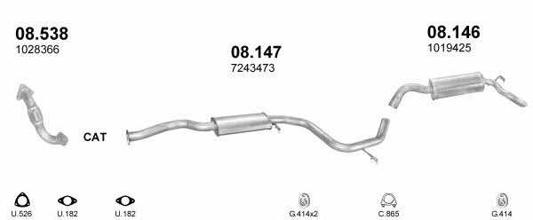  POLMO01180 Exhaust system POLMO01180