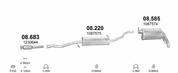  POLMO99252 Exhaust system POLMO99252