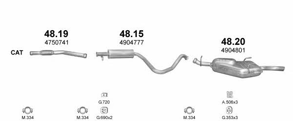 POLMO99073 Exhaust system POLMO99073