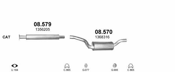  POLMO99456 Exhaust system POLMO99456