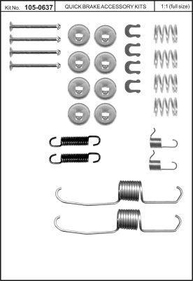 Quick brake 105-0637 Mounting kit brake pads 1050637