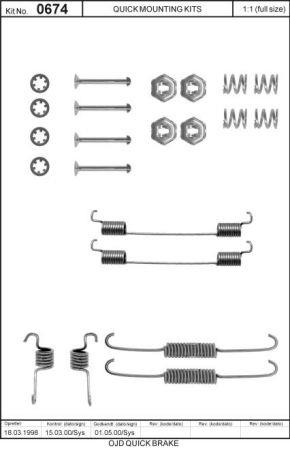 Mounting kit brake pads Quick brake 105-0674