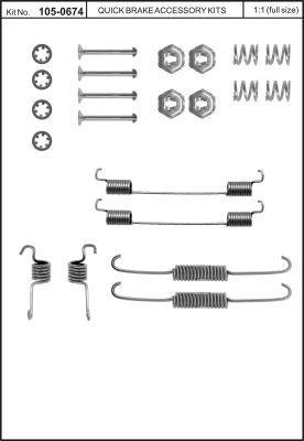 Quick brake 105-0674 Mounting kit brake pads 1050674